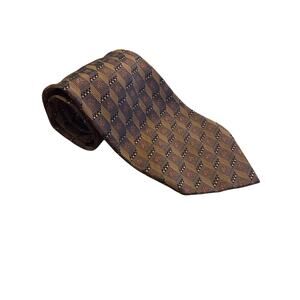 Ermenegildo Zegna Silk Men’s Tie Brown Geometric Designer - Made in Italy